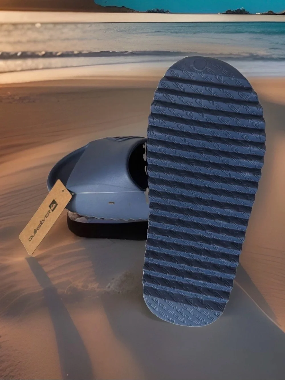 Quiksilver Men's Size 11 Cloudbreak Comfort Slide Sandals. Navy Blue. NWT